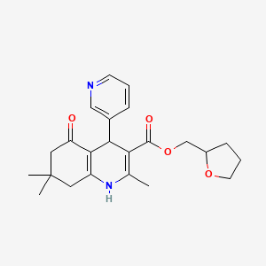 Tetrahydrofuran-2-ylmethyl 2,7,7-trimethyl-5-oxo-4-(pyridin-3-yl)-1,4,5,6,7,8-hexahydroquinoline-3-carboxylate