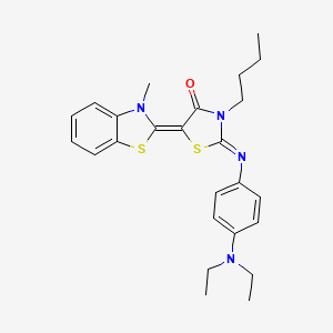 molecular formula C25H30N4OS2 B5245898 3-butyl-2-{[4-(diethylamino)phenyl]imino}-5-(3-methyl-1,3-benzothiazol-2(3H)-ylidene)-1,3-thiazolidin-4-one 