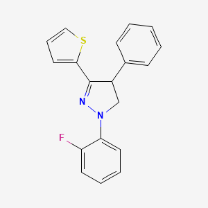 1-(2-fluorophenyl)-4-phenyl-3-(2-thienyl)-4,5-dihydro-1H-pyrazole