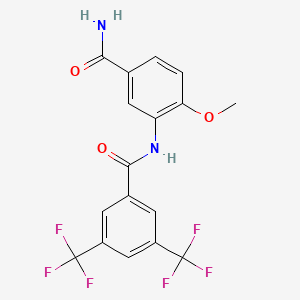 molecular formula C17H12F6N2O3 B5245908 3-[[3,5-Bis(trifluoromethyl)benzoyl]amino]-4-methoxybenzamide 