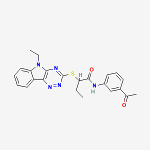 N-(3-acetylphenyl)-2-[(5-ethyl-5H-[1,2,4]triazino[5,6-b]indol-3-yl)thio]butanamide