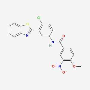 molecular formula C21H14ClN3O4S B5245940 N-[3-(1,3-benzothiazol-2-yl)-4-chlorophenyl]-4-methoxy-3-nitrobenzamide 