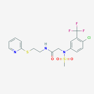 N~2~-[4-chloro-3-(trifluoromethyl)phenyl]-N~2~-(methylsulfonyl)-N~1~-[2-(2-pyridinylthio)ethyl]glycinamide