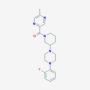 molecular formula C21H26FN5O B5245994 2-({3-[4-(2-fluorophenyl)-1-piperazinyl]-1-piperidinyl}carbonyl)-5-methylpyrazine 