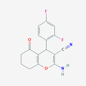 molecular formula C16H12F2N2O2 B5246028 2-amino-4-(2,4-difluorophenyl)-5-oxo-5,6,7,8-tetrahydro-4H-chromene-3-carbonitrile 