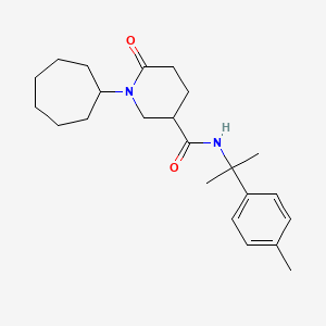 1-cycloheptyl-N-[1-methyl-1-(4-methylphenyl)ethyl]-6-oxo-3-piperidinecarboxamide