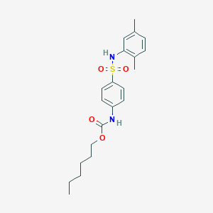 molecular formula C21H28N2O4S B5246047 hexyl (4-{[(2,5-dimethylphenyl)amino]sulfonyl}phenyl)carbamate 