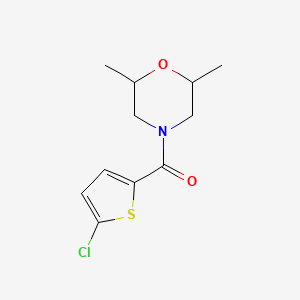 molecular formula C11H14ClNO2S B5246076 (5-CHLORO-2-THIENYL)(2,6-DIMETHYLMORPHOLINO)METHANONE 