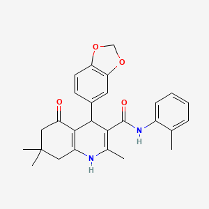 4-(1,3-benzodioxol-5-yl)-2,7,7-trimethyl-N-(2-methylphenyl)-5-oxo-1,4,5,6,7,8-hexahydroquinoline-3-carboxamide