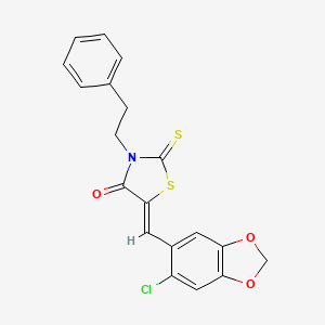 5-[(6-chloro-1,3-benzodioxol-5-yl)methylene]-3-(2-phenylethyl)-2-thioxo-1,3-thiazolidin-4-one