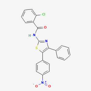 2-chloro-N-[5-(4-nitrophenyl)-4-phenyl-1,3-thiazol-2-yl]benzamide