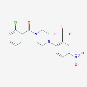 molecular formula C18H15ClF3N3O3 B5246108 1-(2-chlorobenzoyl)-4-[4-nitro-2-(trifluoromethyl)phenyl]piperazine 