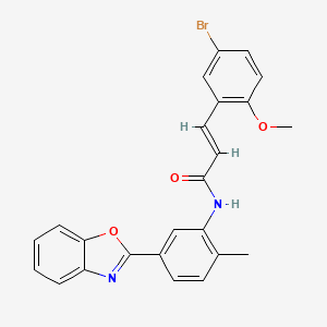 (E)-N-[5-(1,3-benzoxazol-2-yl)-2-methylphenyl]-3-(5-bromo-2-methoxyphenyl)prop-2-enamide