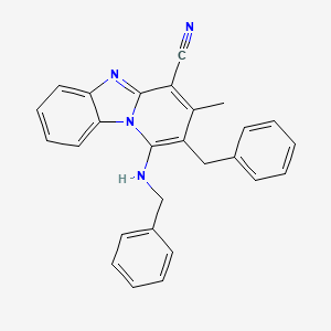 molecular formula C27H22N4 B5246134 2-benzyl-1-(benzylamino)-3-methylpyrido[1,2-a]benzimidazole-4-carbonitrile 