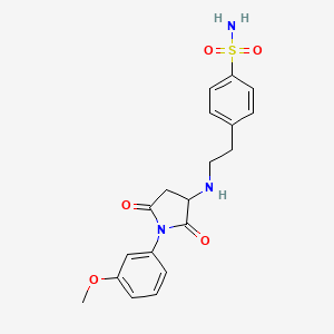 molecular formula C19H21N3O5S B5246154 4-(2-{[1-(3-Methoxyphenyl)-2,5-dioxopyrrolidin-3-yl]amino}ethyl)benzenesulfonamide CAS No. 5934-77-0