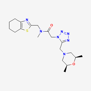 2-(5-{[(2R*,6S*)-2,6-dimethyl-4-morpholinyl]methyl}-1H-tetrazol-1-yl)-N-methyl-N-(4,5,6,7-tetrahydro-1,3-benzothiazol-2-ylmethyl)acetamide