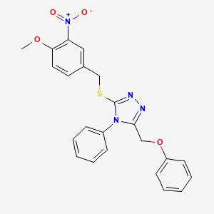 3-[(4-Methoxy-3-nitrophenyl)methylsulfanyl]-5-(phenoxymethyl)-4-phenyl-1,2,4-triazole