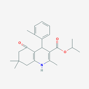 molecular formula C23H29NO3 B5246206 Propan-2-yl 2,7,7-trimethyl-4-(2-methylphenyl)-5-oxo-1,4,5,6,7,8-hexahydroquinoline-3-carboxylate 