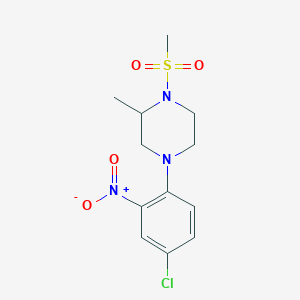 molecular formula C12H16ClN3O4S B5246238 4-(4-chloro-2-nitrophenyl)-2-methyl-1-(methylsulfonyl)piperazine 