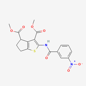 molecular formula C18H16N2O7S B5246252 3,4-DIMETHYL 2-(3-NITROBENZAMIDO)-4H,5H,6H-CYCLOPENTA[B]THIOPHENE-3,4-DICARBOXYLATE 