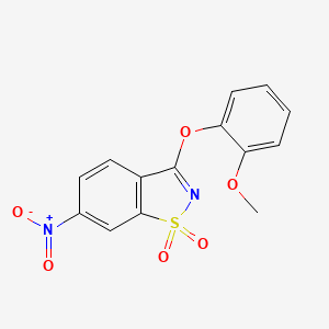 3-(2-Methoxyphenoxy)-6-nitro-1,2-benzothiazole 1,1-dioxide