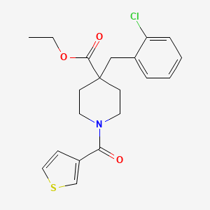 molecular formula C20H22ClNO3S B5246273 ethyl 4-(2-chlorobenzyl)-1-(3-thienylcarbonyl)-4-piperidinecarboxylate 