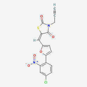 (5E)-5-{[5-(4-chloro-2-nitrophenyl)furan-2-yl]methylidene}-3-(prop-2-yn-1-yl)-1,3-thiazolidine-2,4-dione