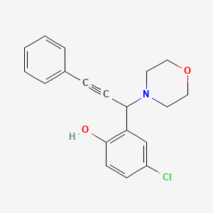 molecular formula C19H18ClNO2 B5246306 4-chloro-2-[1-(4-morpholinyl)-3-phenyl-2-propyn-1-yl]phenol 