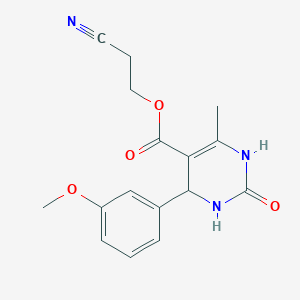 molecular formula C16H17N3O4 B5246319 2-Cyanoethyl 4-(3-methoxyphenyl)-6-methyl-2-oxo-1,2,3,4-tetrahydropyrimidine-5-carboxylate 