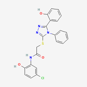 molecular formula C22H17ClN4O3S B5246337 N-(5-chloro-2-hydroxyphenyl)-2-{[5-(2-hydroxyphenyl)-4-phenyl-4H-1,2,4-triazol-3-yl]thio}acetamide 