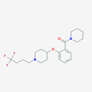 molecular formula C21H29F3N2O2 B5246351 4-[2-(1-piperidinylcarbonyl)phenoxy]-1-(4,4,4-trifluorobutyl)piperidine 