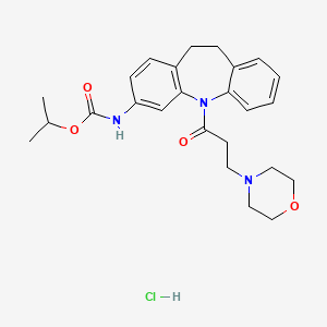 molecular formula C25H32ClN3O4 B5246379 Carbamic acid, (10,11-dihydro-5-(3-(4-morpholinyl)-1-oxopropyl)-5H-dibenz(b,f)azepin-3-yl)-, 1-methylethyl ester, monohydrochloride CAS No. 78816-61-2