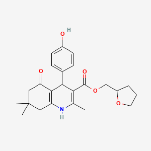 molecular formula C24H29NO5 B5246391 (OXOLAN-2-YL)METHYL 4-(4-HYDROXYPHENYL)-2,7,7-TRIMETHYL-5-OXO-1,4,5,6,7,8-HEXAHYDROQUINOLINE-3-CARBOXYLATE 