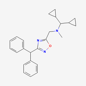 molecular formula C24H27N3O B5246417 (dicyclopropylmethyl){[3-(diphenylmethyl)-1,2,4-oxadiazol-5-yl]methyl}methylamine 