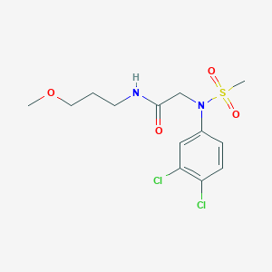 molecular formula C13H18Cl2N2O4S B5246424 N~2~-(3,4-dichlorophenyl)-N~1~-(3-methoxypropyl)-N~2~-(methylsulfonyl)glycinamide 