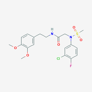 molecular formula C19H22ClFN2O5S B5246441 N~2~-(3-chloro-4-fluorophenyl)-N~1~-[2-(3,4-dimethoxyphenyl)ethyl]-N~2~-(methylsulfonyl)glycinamide 