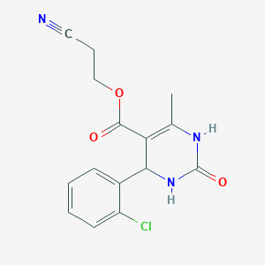 molecular formula C15H14ClN3O3 B5246455 2-Cyanoethyl 4-(2-chlorophenyl)-6-methyl-2-oxo-1,2,3,4-tetrahydropyrimidine-5-carboxylate 