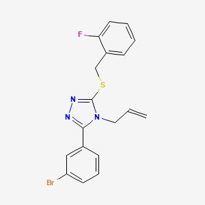 molecular formula C18H15BrFN3S B5246480 4-allyl-3-(3-bromophenyl)-5-[(2-fluorobenzyl)thio]-4H-1,2,4-triazole 