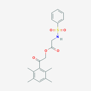 molecular formula C20H23NO5S B5246512 2-Oxo-2-(2,3,5,6-tetramethylphenyl)ethyl 2-[(phenylsulfonyl)amino]acetate 