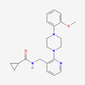 molecular formula C21H26N4O2 B5246515 N-({2-[4-(2-methoxyphenyl)-1-piperazinyl]-3-pyridinyl}methyl)cyclopropanecarboxamide 