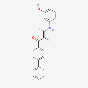 (E)-3-(3-hydroxyanilino)-1-(4-phenylphenyl)prop-2-en-1-one