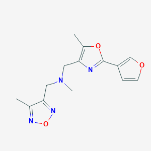 molecular formula C14H16N4O3 B5246551 1-[2-(3-furyl)-5-methyl-1,3-oxazol-4-yl]-N-methyl-N-[(4-methyl-1,2,5-oxadiazol-3-yl)methyl]methanamine 