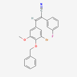 (E)-3-(3-bromo-5-methoxy-4-phenylmethoxyphenyl)-2-(3-fluorophenyl)prop-2-enenitrile