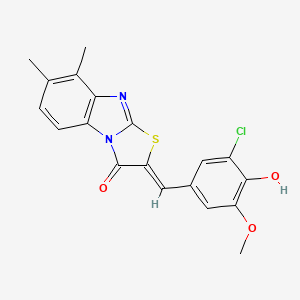 2-[(Z)-1-(3-chloro-4-hydroxy-5-methoxyphenyl)methylidene]-7,8-dimethyl[1,3]thiazolo[3,2-a][1,3]benzimidazol-3-one