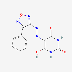 molecular formula C12H8N6O4 B5246642 2,4,5,6(1H,3H)-pyrimidinetetrone 5-[(4-phenyl-1,2,5-oxadiazol-3-yl)hydrazone] 