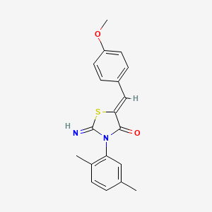 molecular formula C19H18N2O2S B5246646 3-(2,5-dimethylphenyl)-2-imino-5-(4-methoxybenzylidene)-1,3-thiazolidin-4-one 