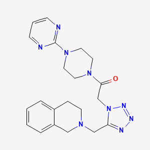 molecular formula C21H25N9O B5246716 2-[5-(3,4-dihydro-1H-isoquinolin-2-ylmethyl)tetrazol-1-yl]-1-(4-pyrimidin-2-ylpiperazin-1-yl)ethanone 