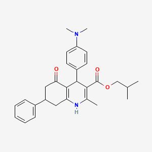 molecular formula C29H34N2O3 B5246738 2-Methylpropyl 4-[4-(dimethylamino)phenyl]-2-methyl-5-oxo-7-phenyl-1,4,5,6,7,8-hexahydroquinoline-3-carboxylate 