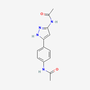 molecular formula C13H14N4O2 B5246774 N-{3-[4-(acetylamino)phenyl]-1H-pyrazol-5-yl}acetamide 