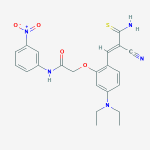 2-[2-(3-amino-2-cyano-3-thioxo-1-propen-1-yl)-5-(diethylamino)phenoxy]-N-(3-nitrophenyl)acetamide